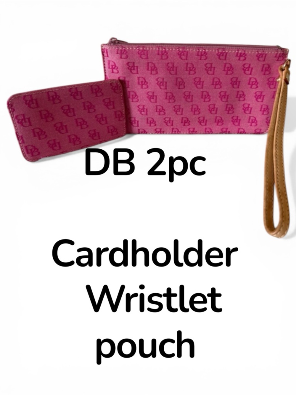 Dooney & Bourke Hot Pink Monogram Wristlet with Cardholder